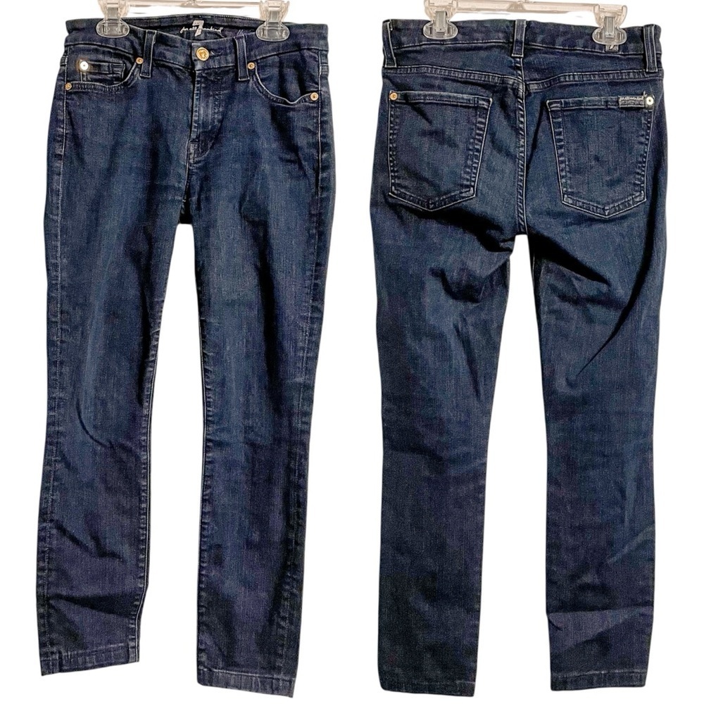 7 For All Mankind Skinny Jeans Low Rise Dark Wash 27